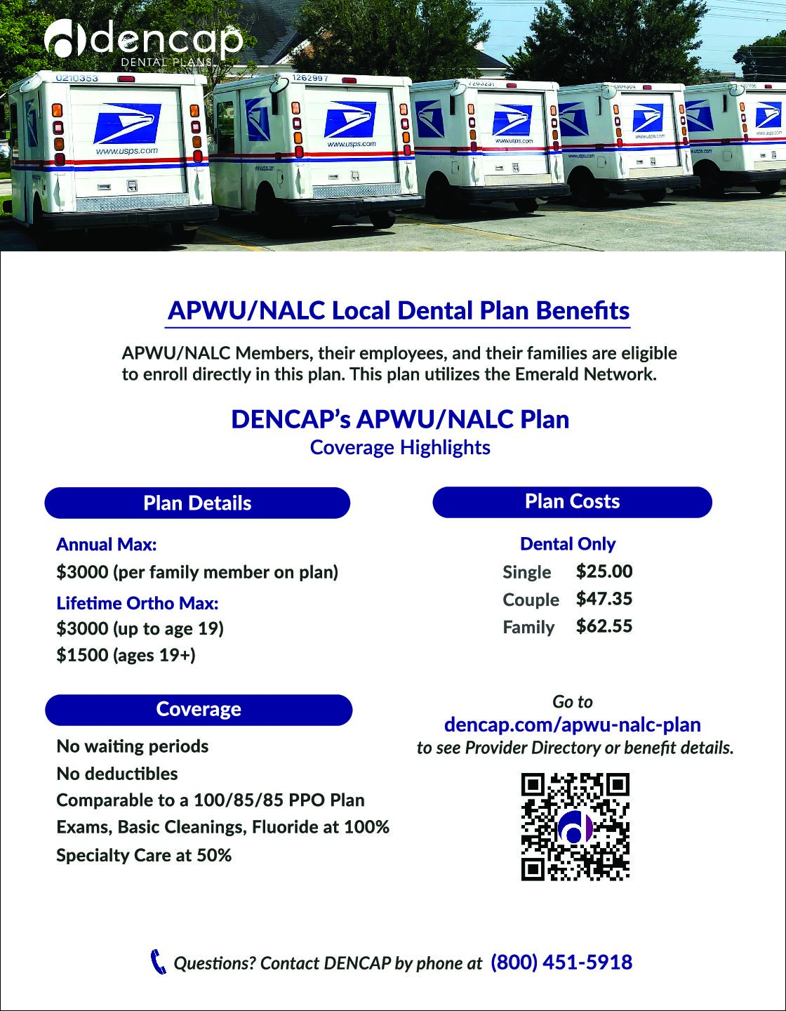 APWU/NALC Plan DENCAP Dental Plans